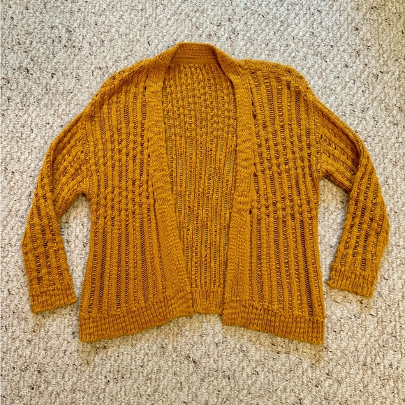 *3 for $9* Mustard Knit Cardigan - Picture 2 of 11